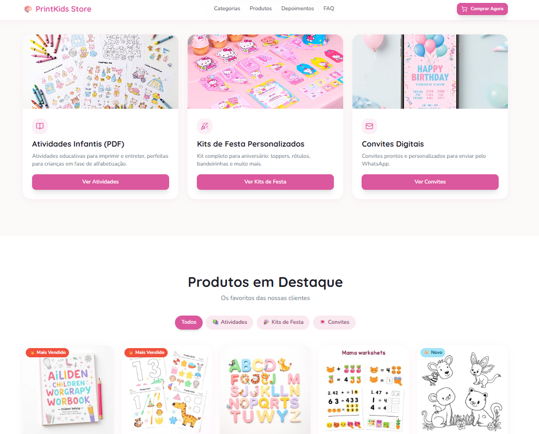 PrintKids Store — Categorias